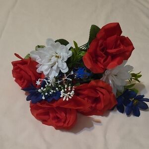 Red/White/Blue Faux Flower Bush